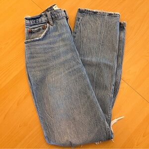 Abercrombie Curve Love 90s Straight Ultra High Rise Distressed Jeans Size 4R